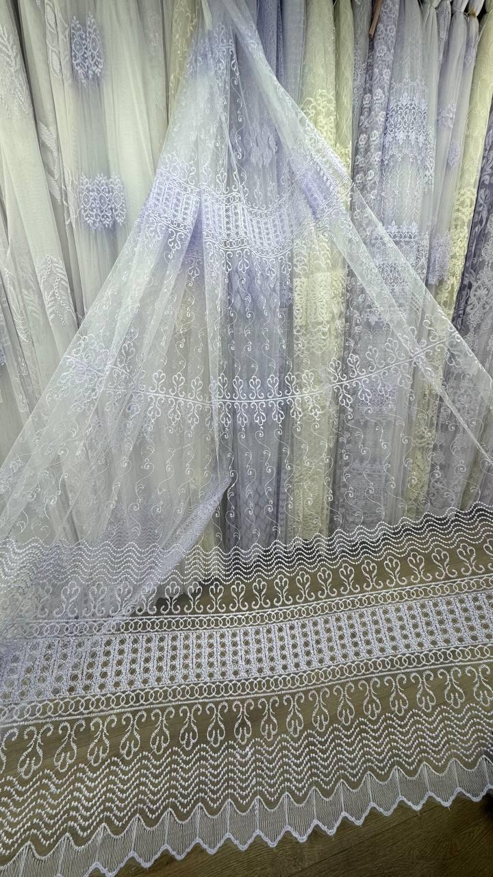 Тюль фатинова корд заввишки 2,8 м. білий холодний