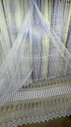 Тюль фатинова корд заввишки 2,8 м. білий холодний, фото 1