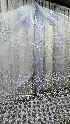 Тюль фатинова корд заввишки 2,8 м. білий холодний, фото 3