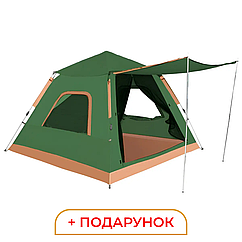 Намет кемпінговий 3х місний з тентом 2.35×2.35 м автоматичний для туризму, риболовлі, походу, пляжу літній Lugi