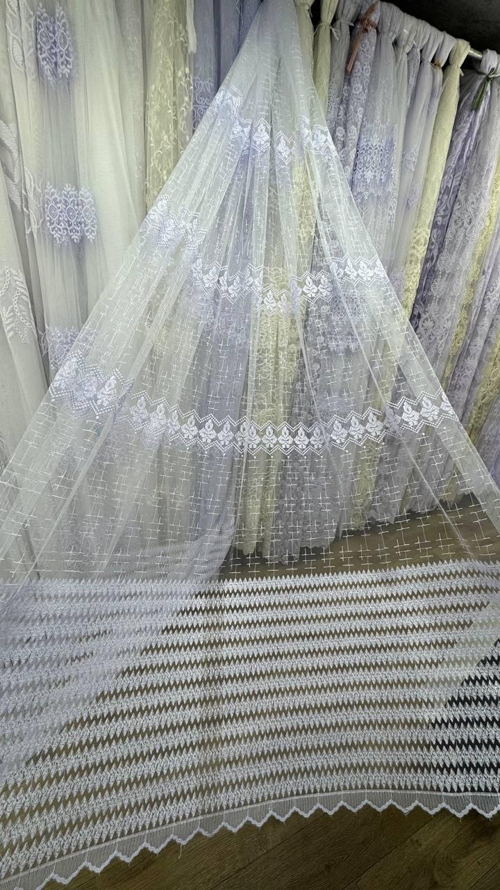 Тюль фатинова корд заввишки 2,8 м. білий холодний