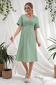 Сукня для вагітних і годуючих з блискавками для годування для майбутніх мам Karen S (44) Юла Мама фісташковий