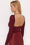 Лонгслів із люрексу з відкритою спиною - бордо цвет, S (є розміри), фото 2