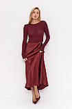 Лонгслів із люрексу з відкритою спиною - бордо цвет, S (є розміри), фото 3