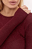 Лонгслів із люрексу з відкритою спиною - бордо цвет, S (є розміри), фото 4