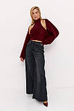 В'язаний комплект з балеро і топом під шию - бордо цвет, ONE SIZE (є розміри), фото 4