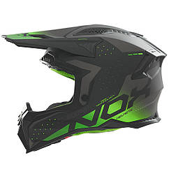 Мотошолом NOX Gradiant, Matt Black - Neon Green, XS