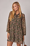 Шифонова сукня з квітковим візерунком із завищеною талією Crep - хакі цвет, S (є розміри), фото 3