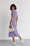 Літня сукня з квітковим принтом ESPERI - фіолетовий цвет, S (є розміри), фото 2