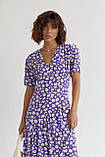 Літня сукня з квітковим принтом ESPERI - фіолетовий цвет, S (є розміри), фото 3
