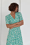 Літня сукня з квітковим принтом ESPERI - смарагдовий цвет, S (є розміри), фото 3