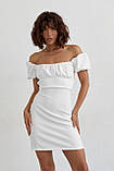 Коротка сукня зі шнурівкою на спині - білий цвет, L (є розміри), фото 3