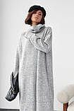 В'язана сукня oversize з високою горловиною - сірий цвет, ONE SIZE (є розміри), фото 4