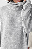 В'язана сукня oversize з високою горловиною - сірий цвет, ONE SIZE (є розміри), фото 5