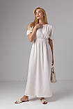 Довга літня сукня з відкритою спиною - молочний цвет, L (є розміри) XL, фото 2