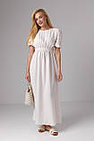 Довга літня сукня з відкритою спиною - молочний цвет, L (є розміри) XL, фото 8
