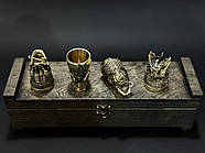 Набір бронзових чарок "Царський улов" (4 шт), фото 4