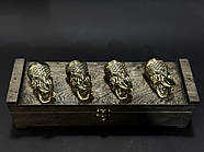 Набір бронзових чарок "Царський улов" (4 шт), фото 5