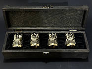 Набір бронзових чарок "Царський улов" (4 шт), фото 3