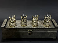 Набір бронзових чарок "Царський улов" (4 шт), фото 7