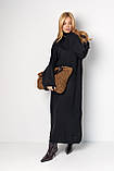 Довга в’язана сукня прямого крою - чорний цвет, ONE SIZE (є розміри), фото 5