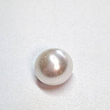 Гудзик 19мм перлинний білий природній напівсфера на металевій ніжці, фото 2