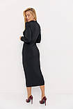 Жіноча сукня міді під горло - чорний цвет, M (є розміри), фото 2