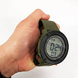 Годинник наручний чоловічий SKMEI 2122AGWT ARMY GREEN-WHITE, армійський годинник протиударний. Колір: зелений, фото 9