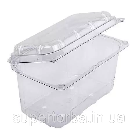 Упаковка під ягоди поліпропіленова на 1000 гр із поєднаною кришкою 193х117х111 TL1-1000/87/20 50 шт/уп., фото 1