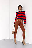Трикотажні лосини з гудзиками - коричневий цвет, S (є розміри), фото 3