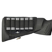 Патронташ на приклад на 6 патронів .12 калібру для дозарядки Патронташ Marck-men на приклад для дозарядки. Чорний