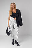 Жіночі штани з вертикальними смужками - білий цвет, L (є розміри), фото 3