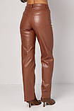 Жіночі штани зі екошкіри - коричневий цвет, 40р (є розміри), фото 2
