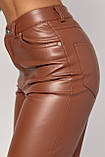 Жіночі штани зі екошкіри - коричневий цвет, 40р (є розміри), фото 4