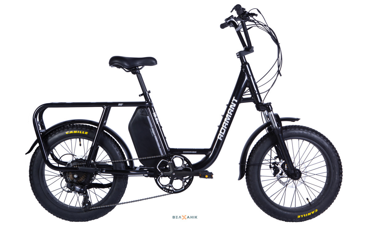 Електровелосипед 20/quot; Dorozhnik eADAMANT DD FR 500Вт 48В 17,5 Аг (рама 18,5/quot;) AL чорний, фото 1