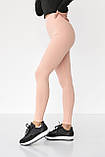 Лосини з еластичного трикотажу в рубчик - персиковий цвет, L (є розміри), фото 5
