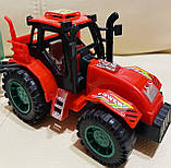 Іграшковий пластиковий трактор з причепом і тваринами Farm Tractor "Hot power" (077871) Червоний із зеленим, фото 10