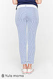 Штани для вагітних MELANI блакитні в білу смужку, фото 3
