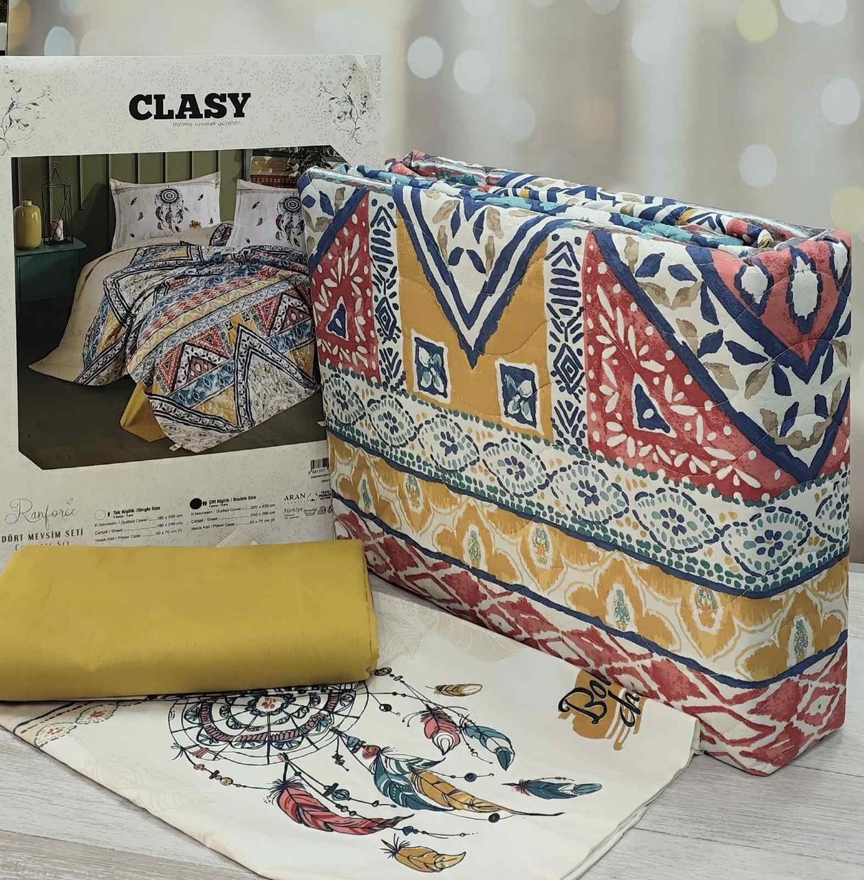 Постільна білизна з стьобаним покривалом 4 сезони євро розмір Clasy 08