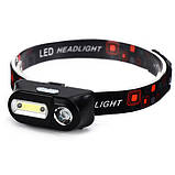 Ліхтар налобний BL-1804A COB XPE з датчиком руху, Ліхтар акумуляторний для риболовлі, фото 4