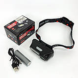 Ліхтар налобний BL-1804A COB XPE з датчиком руху, Ліхтар акумуляторний для риболовлі, фото 8