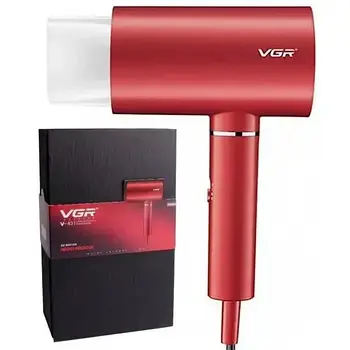 Фен професійний VGR V-431 RED, 2 рівні обдування, 2 рівні температури, насадка-концентратор