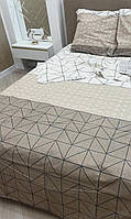 Полуторний комплект якісної  постільної білизни Бязь Gold Lux    150*220 "Паркет бежевий"