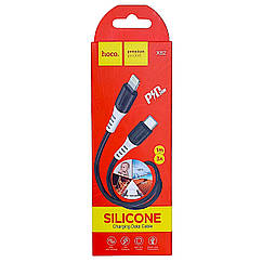 Кабель для швидкого заряджання телефону 60W Hoco X82 3A Type-C - Lightning 100 см силікон чорний