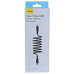 Кабель для швидкого заряджання телефону 60W Veron СC-X82 3А роз'єм Type-C-to-Type-C 100 см силіконовий чорний