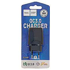 Мережевий зарядний пристрій Hoco C72Q 18W QC3.0 чорний