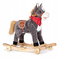 Кінь качалка ECOTOYS XL-106W Сірий із колесами