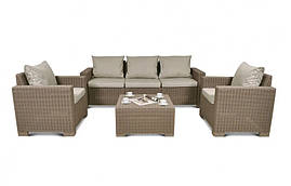 Комплект пластикових садових меблів Keter California 3 seater set капучино