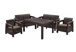 Комплект  пластикових  садових  меблів  зі  штучного  ротанга  Keter  Corfu  Fiesta  Set  223230  коричневий