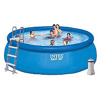 Надувний  басейн  Intex  26168,  457  х  122  см  (3  785  л/год,  сходи,  тент,  підстилка)